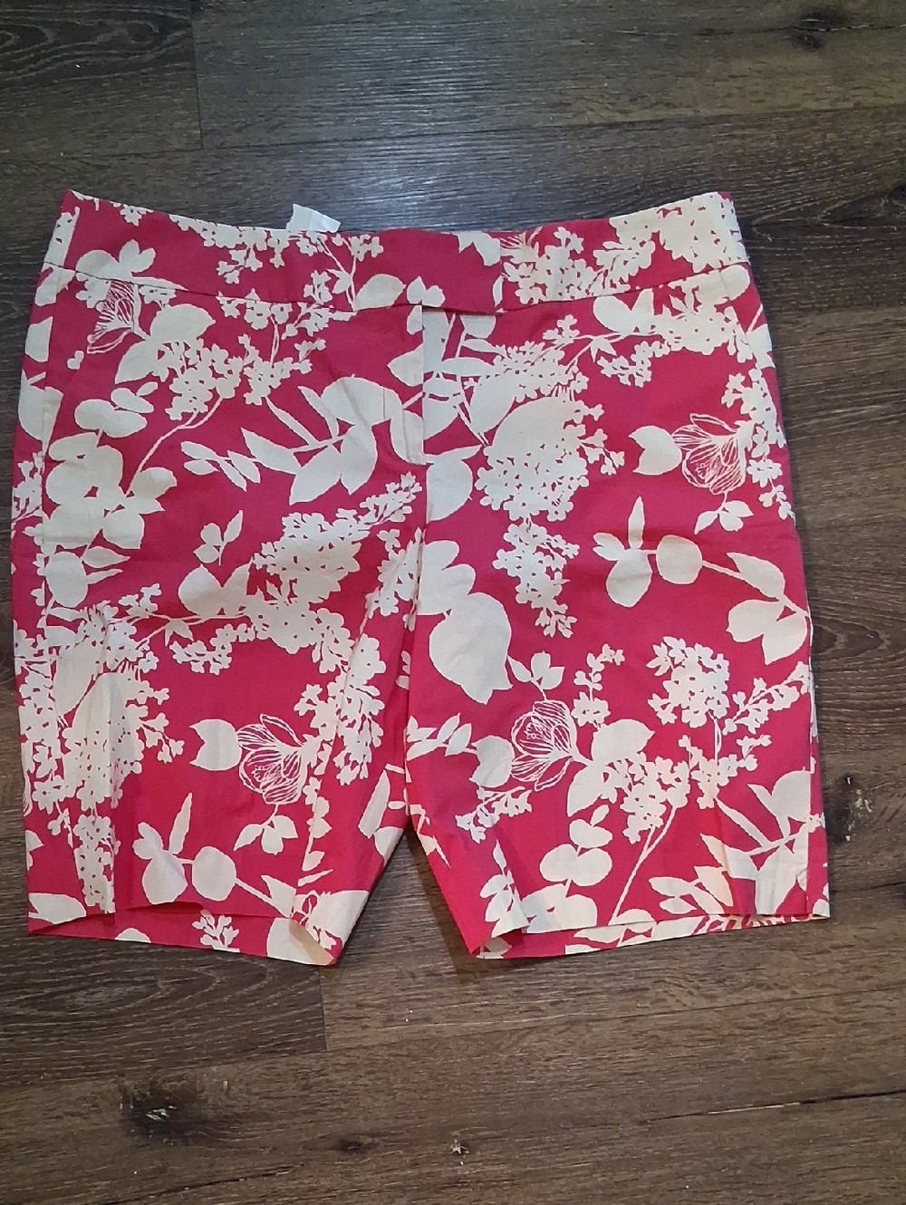Talbots Pink Floral Print Bermuda Shorts NWT